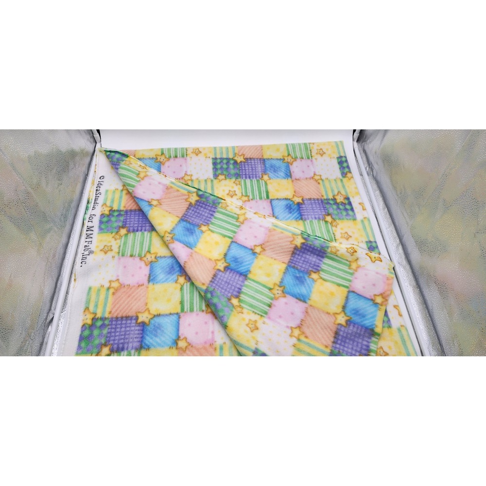 IdeaStudio MM Fab Inc Fabric Piece 58x68 Nursery Patchwork Star Fleece EXC